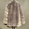 Cappotto invernale da donna in pelliccia 2023 di media lunghezza, moda europea e americana