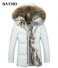 Parkas pour hommes BATMO arrivée hiver col en fourrure de lapin 80% duvet de canard blanc vestes à capuche hommes taille S-5XL 231017