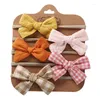 Hårtillbehör 5st Baby Hairbands Sweet Born Infant Girls Soft Elastic Bowknot Head Wraps pannband Po Props