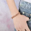 Link Bracelets Fashion Rose Gold Plated Bracelet Wave Twisted Rope Chain For Women Metal Wedding Party Jewelry Trend 2023