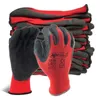 5本の指の手袋24ピース/ 12ペアラテックスグリップ安全ワーキンググローブ建設庭園産業男性または女性のためのポリエステルグローブ231016