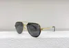 Óculos de sol piloto vintage dourado metal/lente cinza escuro masculino designer óculos de sol tons uv400 com caixa