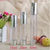 15 ml 20 ml 30 ml tom luftfria pumpflaskor silver transparent mini bärbar vakuum kosmetisk behandling rese flaska 100pcshigh kvantlty dtpj