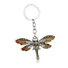 Nyckelringar Keyringar Crystal Keychains Animal Dragonfly Antique Sier Rhinestone Chain Holder Car Jewel Fashion Pendant Keyrings For D DHZQN