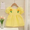 Sukienki dla dziewczynek dziecięcy letni sukienka niemowlę bawełniany krótki rękaw dla dziewcząt kwiat kwiecisty dzieci stroje ubrania pasują 1-5