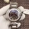 Automatisch mechanisch herenhorloge blauw zwart leer roségoud maanfase Tourbillion Rome wijzerplaat