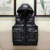 Gilet da uomo Giù Gilet con cappuccio in cotone Moda Uomo Cappotto invernale nero Caldo Gilet addensato casual Giacca maschile Gilet grigio senza maniche 231017