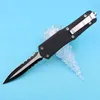 High Quality A07 Large Automatic Tactical Knife 440C Two-tone Blade Black Zn-al Alloy Handle EDC Pocket Knives with Nylon Bag R8913