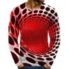 Men's T Shirts Graphic Optical Illusion 3D Printed Long Sleeve Shirt Men Women Clothes O Neck Casual Comfortable Top Streetwear Loose Tshirt