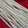 Loose Gemstones BEADS PEARL ROUNDELLE WHITE 8-9MM Nature For Making Jewelry Necklace 36cm FPPJ Wholesale