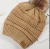 Christmas Eve New Year Gift 38 styles CC Adult Winter Warm Hat Ladies Soft Elastic Cord Knitted Pompom Beanie Girl Skiing Christmas