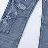 Mäns jeans trendiga fashionabla slitna design lösa och långa byxor High Street hip-hop raka ben