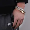 TOPGRILLZ 10mm Bracelet de Tennis carré CZ pierre hommes Hip hop bijoux cuivre matériel or argent couleur glacé CZ lien 7 8 I263C