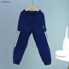 New sweat pants for kids Stripe design baby clothes Size 100-160 CM Thickened and plush composite fabric children trousers Oct15