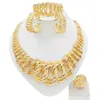 Wedding Jewelry Sets Fashion Woman Necklace Set Italy Gold Plated Pendant Party Earrings Ring Gift 231016