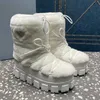 Botas de neve femininas para baixo 2023 outono/inverno novo plus pelúcia quente curto metal padrão engrenagem sola grossa psiquiatra lace231017