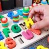 Finger Toys Montessori Baby/Children's Early Education Wood Toys upptagen bräde Matematik Förskola Trä Montessori Toy Counting Geometric Toys