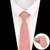 Neck Ties 27Colors Solid Cotton Tie For Man Wedding 6.5cm Skinny DarkOrange Coral Green Necktie Party Tuxedo Tie Gift Cravat AccessoriesL231017