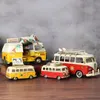 Konst och hantverk Retro Metal Nostalgic RV Camper Car Model Creative Bus Car Decoration Children's Room Coffee Shop Display Figurer Artware 231017