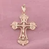 قلادة قلادة FJ Women 585 Rose Gold Color Cross بدون سلاسل رجال الحجر