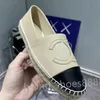 Kvinnliga canvas skor lägenheter klackar tecknad linne dubbel mujer espadrille lyxdesigner fiskare skor c lägenheter plimsolls loafers kör 35-41