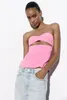 Kvinnors tankar Kvinnor Fashion Front Hollow Out Axless Bustier Topps Sexig älskling Neck Back dragkedja Kvinna Camis Mujer