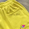 Calças masculinas calças masculinas 2023 amarelo hellstar dios 08 homens mulheres flare gráfico high street sweatpants terry calças x1017