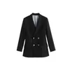 Women's Jackets Temperament Commuting J-Showcasing Style Double Breasted Wool Coat Black Business Suit