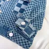 Luxury Baby Clothes Designer Checkered Printing Kids Rockar Splicing Design Child Jacket Storlek 100-150 cm Hösten Överrock för pojkar flicka Sep01