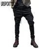 Men's Pants URSPORTTECH Streetwear Mens Joggers Pants Fashion Casual Harem Pants Baggy Slacks Trousers Sportwear Men Pants Plus Size S-3XL 231013