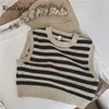 Vest RiniLucia Lente Peuter Baby Meisje Gebreide Vest Jas Kinderen Vest Mode Casual Jongen Uitloper Mouwloos Vest Tops 231016