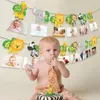 Decorazione per feste Buon compleanno Po Banner Ghirlanda Selvaggia Un anno 12 mesi Bandierina Primo primo arredamento Ragazzo Ragazza Baby Shower