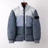 Piumino da uomo Parka Outwear Coppia ricamata Street Warm Semplice colletto rialzato invernale sciolto sfumato Cappotto imbottito in cotone per esterni colorato giacca stoneisland