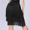 Scene Wear Women Fringe Dance Kjol Tassel Latin Tango Performance Practice Salsa Rave Party Costume Wrap Scarf Short