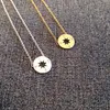 Gold Silver Rose Gold Small Compass Halsband Pendant Charm för kvinnor Män South Direction Necklace Disc Circle Diskhalsband mynt181n