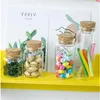 Capacity 50ml 80ml 100ml 150ml Glass Bottles with Cork Clear Jars Weding Gift Empty Containers 48pcsgood qty Sejtv