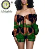 Etniska kläder 2023 Afrikanska designdräkter för kvinnor AfriPride Print Pure Cotton Strapless Shorts Casual Plus Size Party Sexig Club S1926002