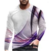 Magliette da uomo T-shirt sportive per il tempo libero europee e americane con stampa 3D T-shirt sportive casual a maniche lunghe Top da uomo