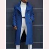 Męskie mieszanki wełny moda biała długie kurtki Rów płaszcz płaszcza podwójnie piersi Coats Streetwear Party Lose Jacke 231017