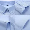 Chemises décontractées pour hommes Chemise à carreaux Oxford à manches longues de haute qualité pur coton doux confort Slim Fit robe homme