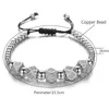 Bracelets à breloques en cristal à face géométrique pour hommes et femmes, Bracelets en perles de cuivre, accessoires masculins, Pulseira Masculina207z