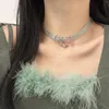 Choker Luxury Crystal Rose for Women Elegant Gentle Romantic Romantic Flower Collier Collier Colliers Chaîne de mode esthétique Bijoux de mode