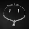 Necklace Earrings Set 2023 Trendy Silver Color Korean Women And Party Gift Jewelry Bulk Sell Christmas E008-X008