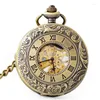 Relógios de bolso luxuosos, relógio mecânico dourado para homens e mulheres, mostrador transparente, caixa de ouro, clipe de corrente, pingente, coleção de presentes