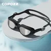 goggles COPOZZ HD Gafas de natación ajustables Anti-niebla Protección UV Gafas de natación Gafas de natación de silicona profesionales para hombres 231017