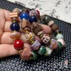 Strand Old Agate Double-Headed Tripod Duobao Tibet Beads Men's And Women's White Qin Octagonal Bracelet