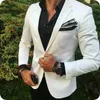 Herrenanzüge Casual Elfenbein Business Bräutigam Smoking Hochzeit für Männer Blazer Sim Fit Terno Masculino Kostüm Homme 2 Stück Groomsmen Wear