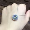 Enorme ciondolo con diamante moissanite da 5 ct, vero argento sterling 925, collana con pendenti per matrimonio, festa, per le donne, gioielleria raffinata, regalo277t