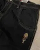 Men Jnco Streetwear Retro Skull نمط مطرز الجينز فضفاضة أزياء الرجال نساء Haruku الهيب هوب القوطية سراويل واسعة