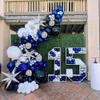 Other Event Party Supplies 131pcs Navy Blue White Silver Balloons Garland Kit with Accessories for Birthday Party Baby Shower Wedding Graduation Decoration 231017